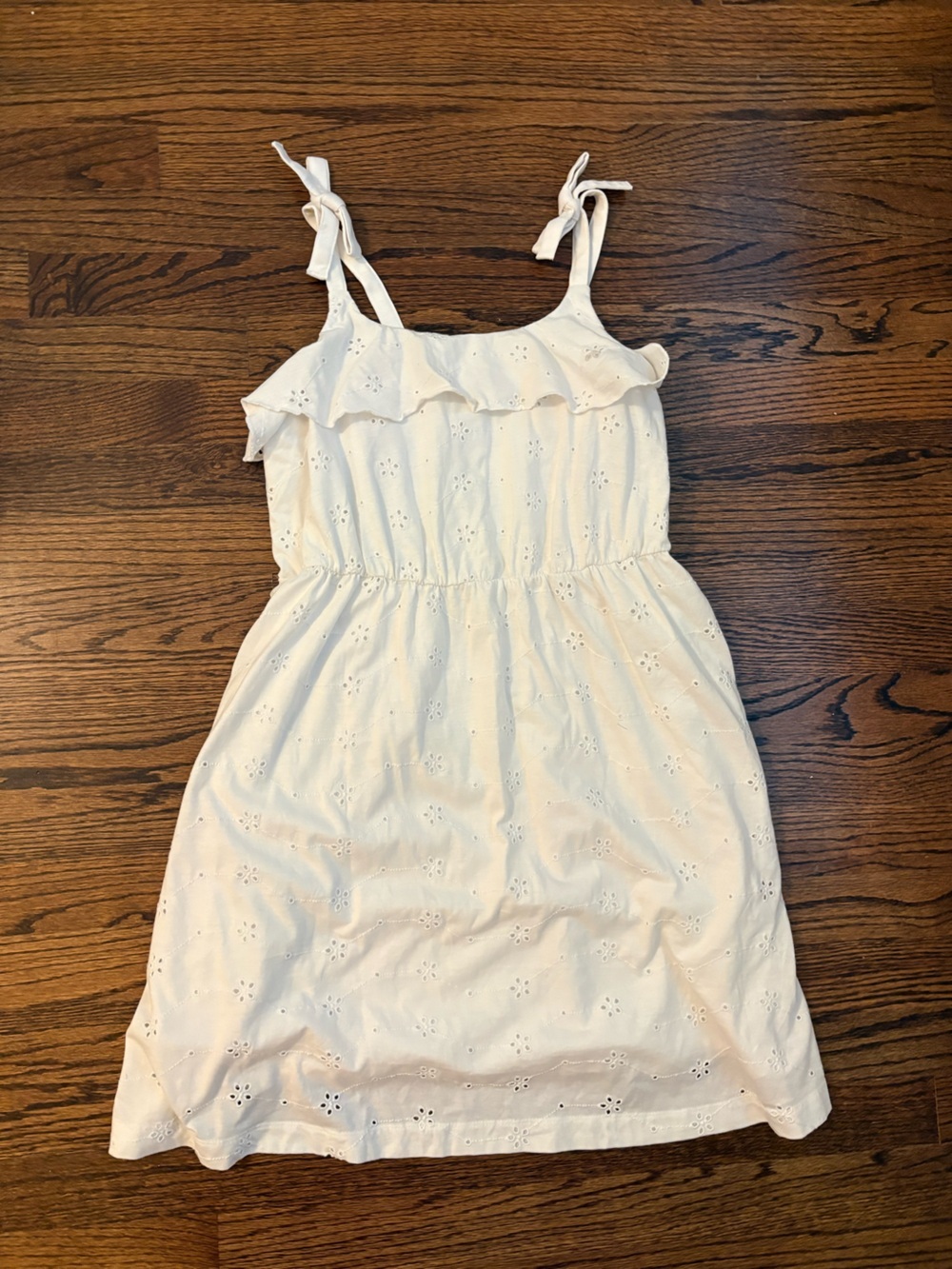 Cat & Jack White Eyelet Tie-Shoulder Sundress